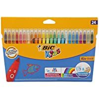 BIC Kids Kid Couleur Rotuladores de Tinta Ultralavable Punta Media - Colores Surtidos- Caja de 24 Unidades- ideal para…